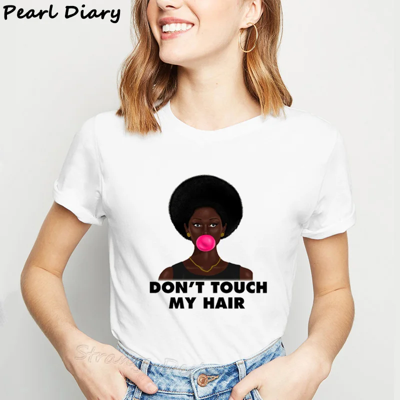 Don't Touch My Hair Melanin Poppin женская футболка африканские черные вьющиеся волосы