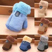 Коллекция года, аксессуары для малышей, Детские Зимние акриловые перчатки для маленьких девочек и мальчиков, теплые пушистые варежки, размеры от 6 месяцев до 3 лет