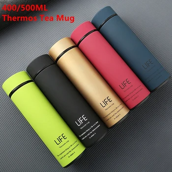

400/500ML Stainless Steel Thermos Tea Mug With Strainer Vacuum Flask With Filter Coffee Mug Office Thermal CupWater Bottle