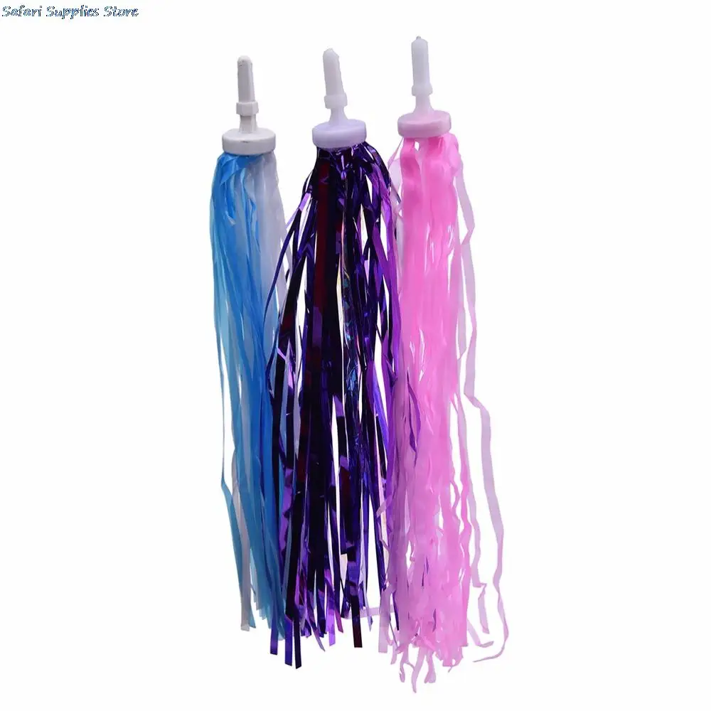 Bicycle Handlebar Tassel Bike Handle Grips Decoration PE Streamers Tricycle Kids Girls Scooter Handlebar Grips Tassels 1Pair