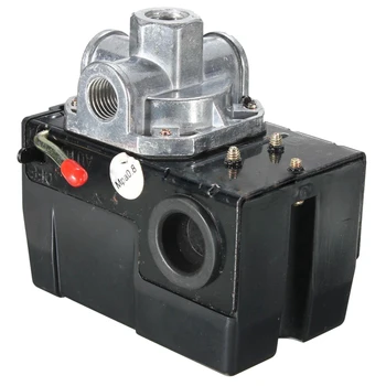 

New 90-120PSI Pressure Switch Control Valve Air Compressor 4 Port 26 AMP Heavy Duty Black