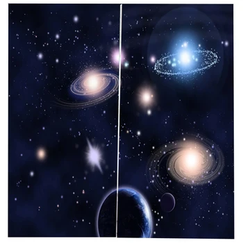 

Promotion! Modern Blackout Curtains For Bedroom Window Curtains For Living Room 85% Shading 3D,Universe Prints Flower 160 x 150c