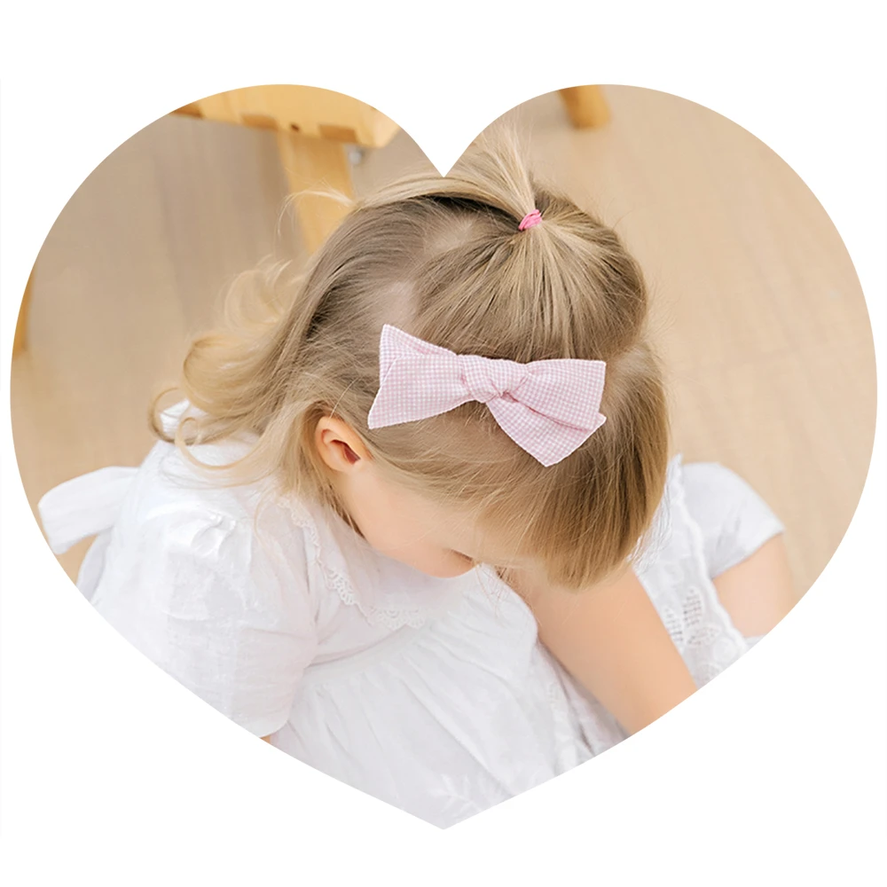 

Plaid Bow Nylon Headbands Elastic Hair bands Fabric Bows Hair Clips For Girls Baby Headband Toddler Baby Girl Hair Accessories