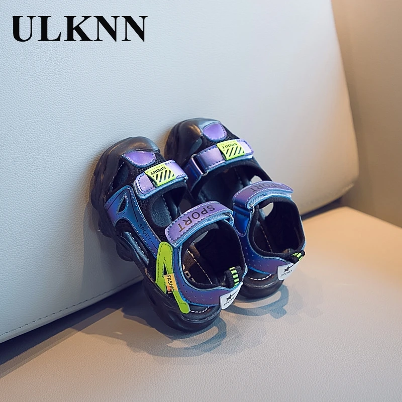 

ULKNN Children's Sandals 2020 New Summer Baotou Slip Soft Bottom Small Child Baby Girls Boys Beach Shoes 1-3--Year-Old