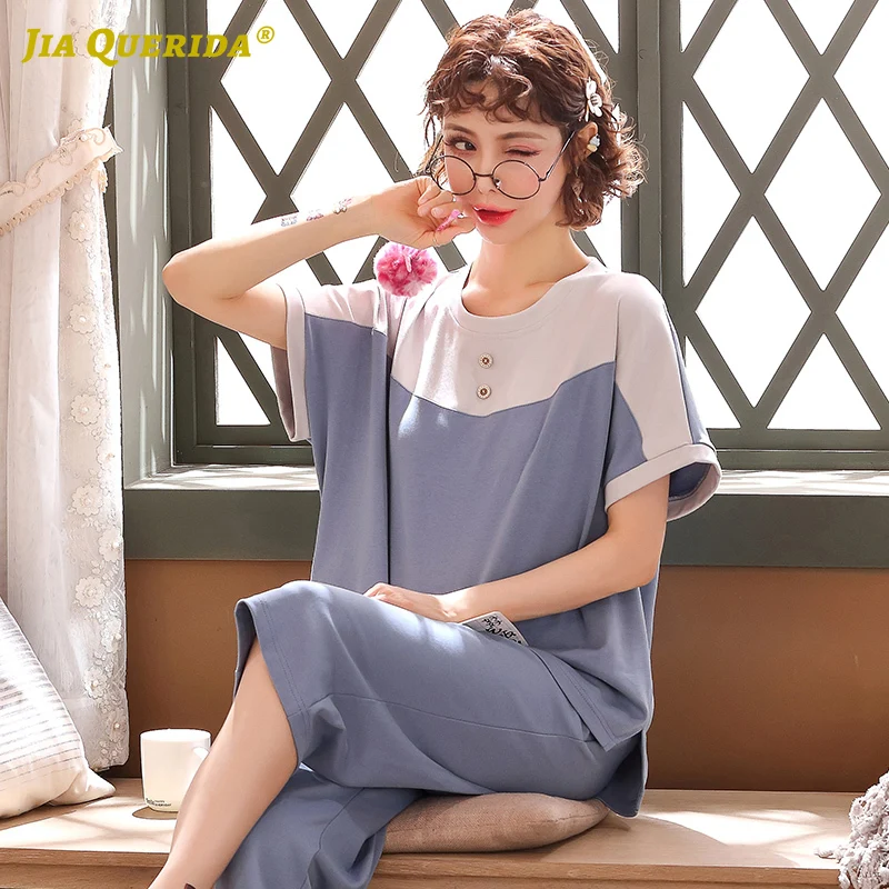 New Solid Woman Clothes Short Sleeve Capris Crew Neck Patchwork Cute Blue Fashion Style Summer Ladies Blue Pajamas Set Pj Set New Solid Woman Clothes Short Sleeve Capris Crew Neck Patchwork Cute Blue Fashion Style Summer Ladies Blue Pajamas Set Pj Set
