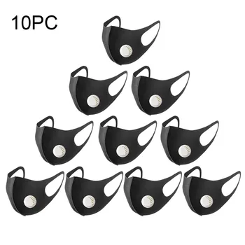 

1/3/5/10pcs Face Cover With Breathing Valves Adult's Anti-Smoke Dust Air Purifying Pm2.5 Face-mask Carbon Filter Multi Lay