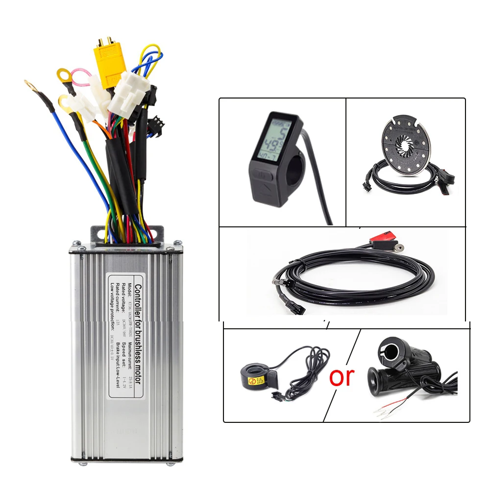 Kit de conversão ebike 500w com controlador kt 36v 48 kunteng lcd4 display elétrica da bicicleta pas sensor e bicicleta polegar acelerador