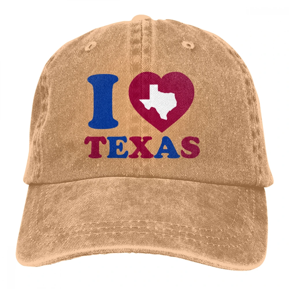 I Love Texas Casquette натуральный унисекс Мужские Женские джинсовые бейсболка с ремешком