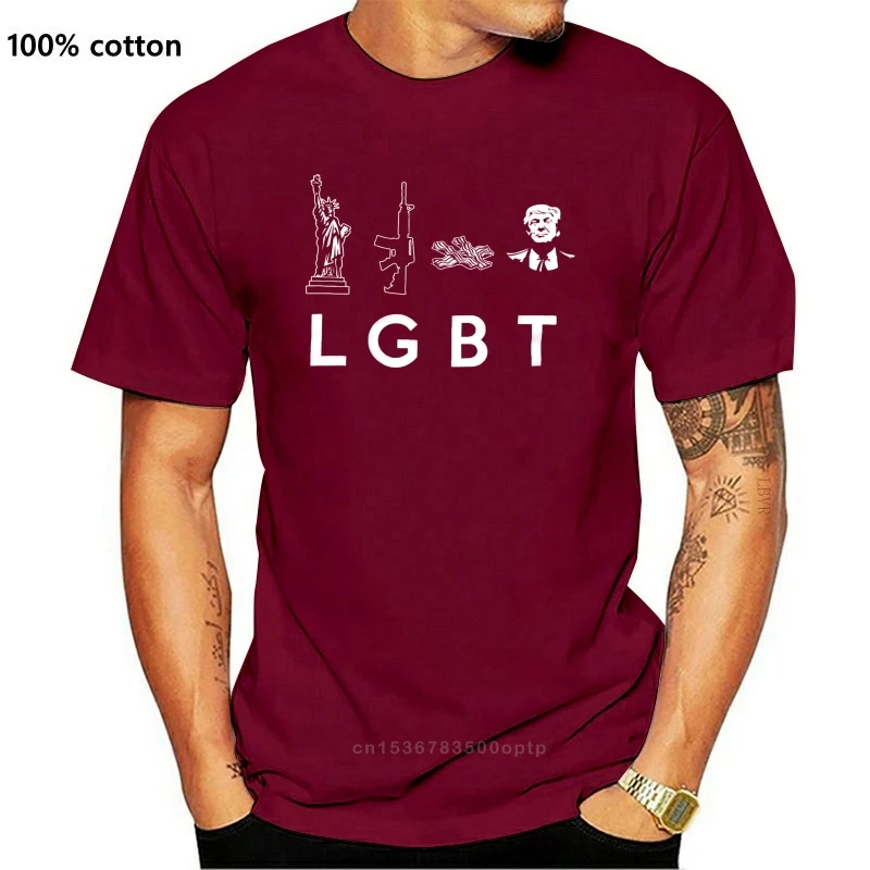 Новинка футболка ЛГБТ с изображением Трампа Humor Liberty Guns Bacon Beer Clothing |