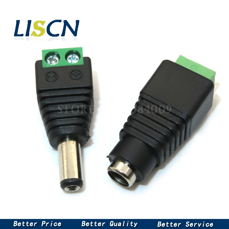 Male and Female DC Power plug 5.5 x 2.1MM 5.5*2.5MM 12V 24V Jack Adapter Connector Plug CCTV 5.5x2.1 2.5 5PCS power adapter plug connector adapter power jack connector dc connectors power plugs power plug dc power adapter