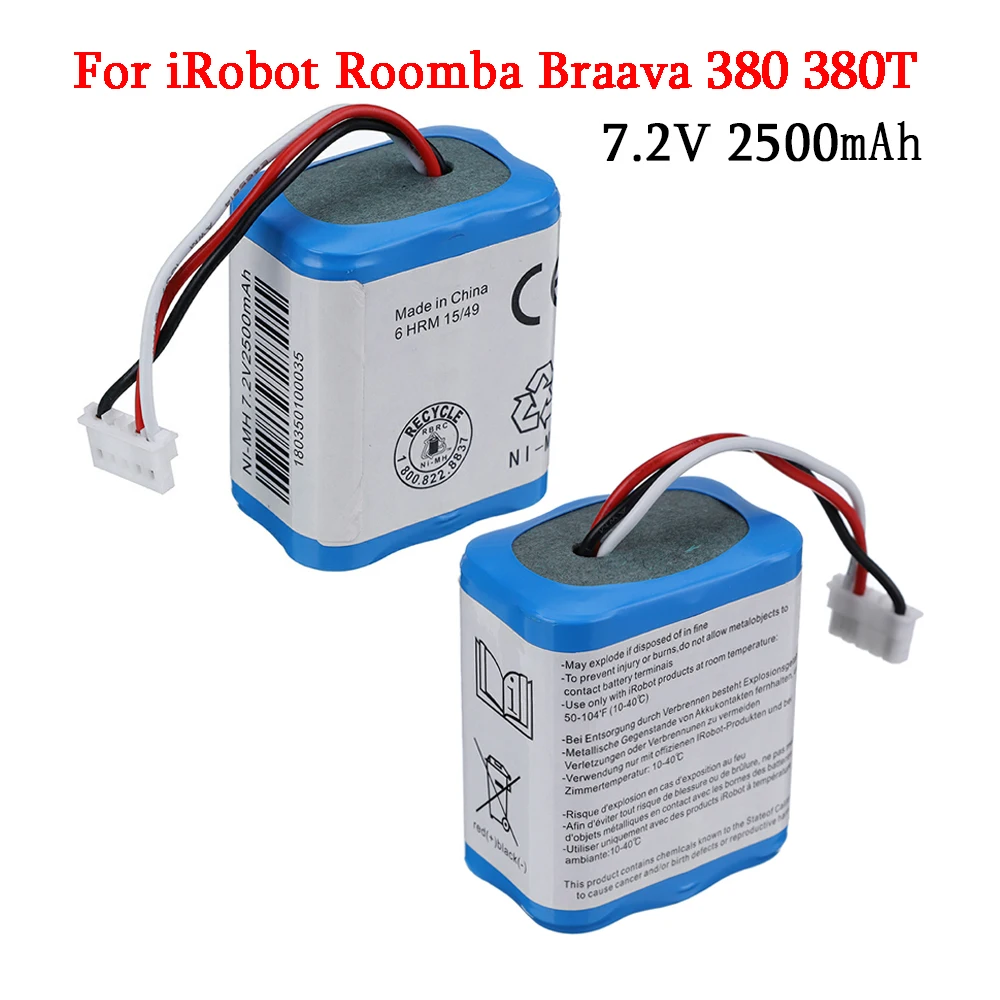 380T 380 390T Mint 5200 5200B 5200C 7.2V 2500mAH Rechargeable Ni-MH Battery For iRobot Braava 1pcs | Электроника