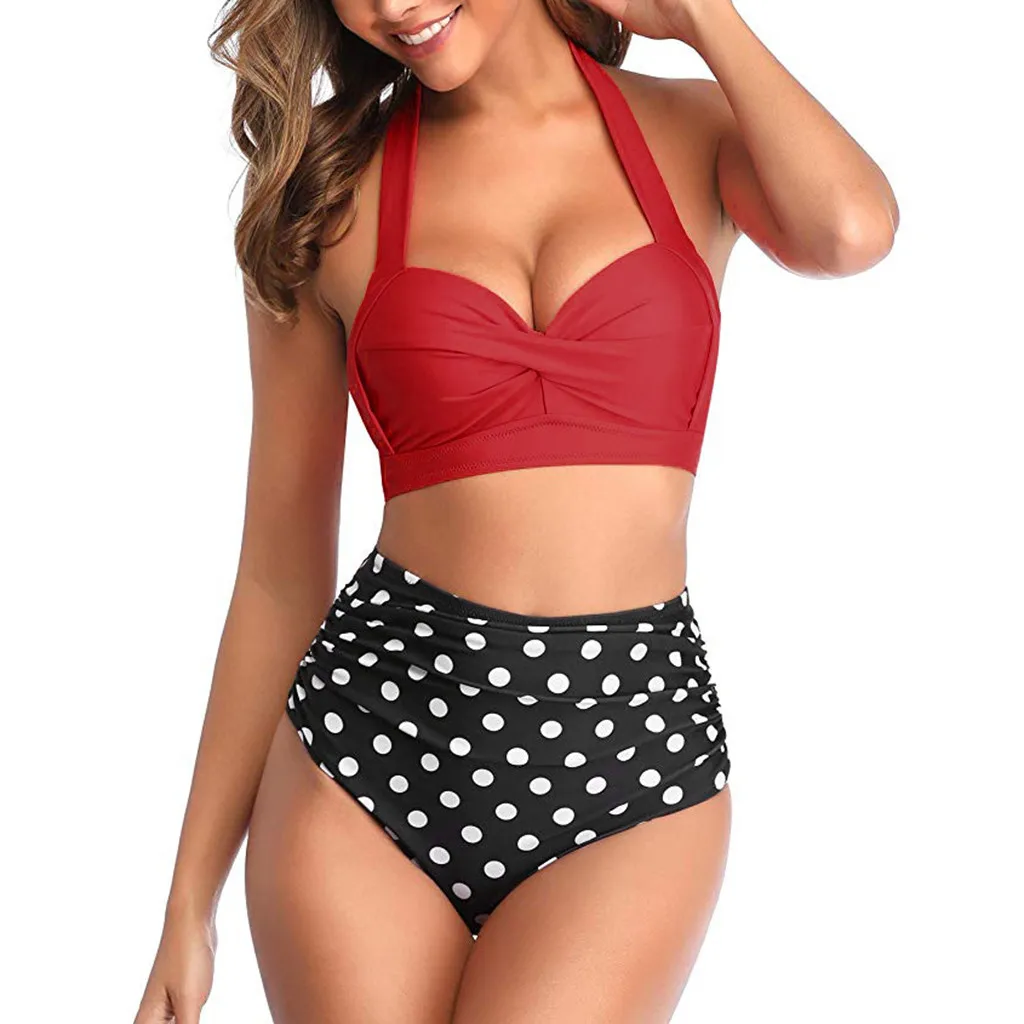 womens swimwear two piece bikini Push-Up Padded Sexy High Waist Bathing Suit Swimwear Beach Female Swimsuit Biquini CJ