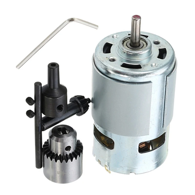 

DC 12-24V 775 Electric Hand Drill Motor with JTO Chuck 0.3-4mm for Drilling