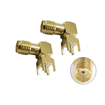 

100pcs SMA female Thru Hole plug Right Angle 90 DEGREE ( SMA-KWE ) PCB Mount connector RF adapter