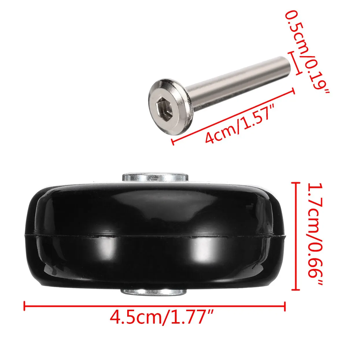 2 Sets Luggage Suitcase Replacement Wheels Roller Bearing Hardware Repair Kit Furniture Casters OD 45mm