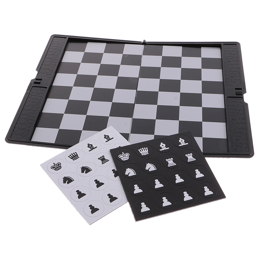 Foldable Mini Magnetic Chess Set Portable Wallet Pocket Chess Board Games with 32 Chess Pieces