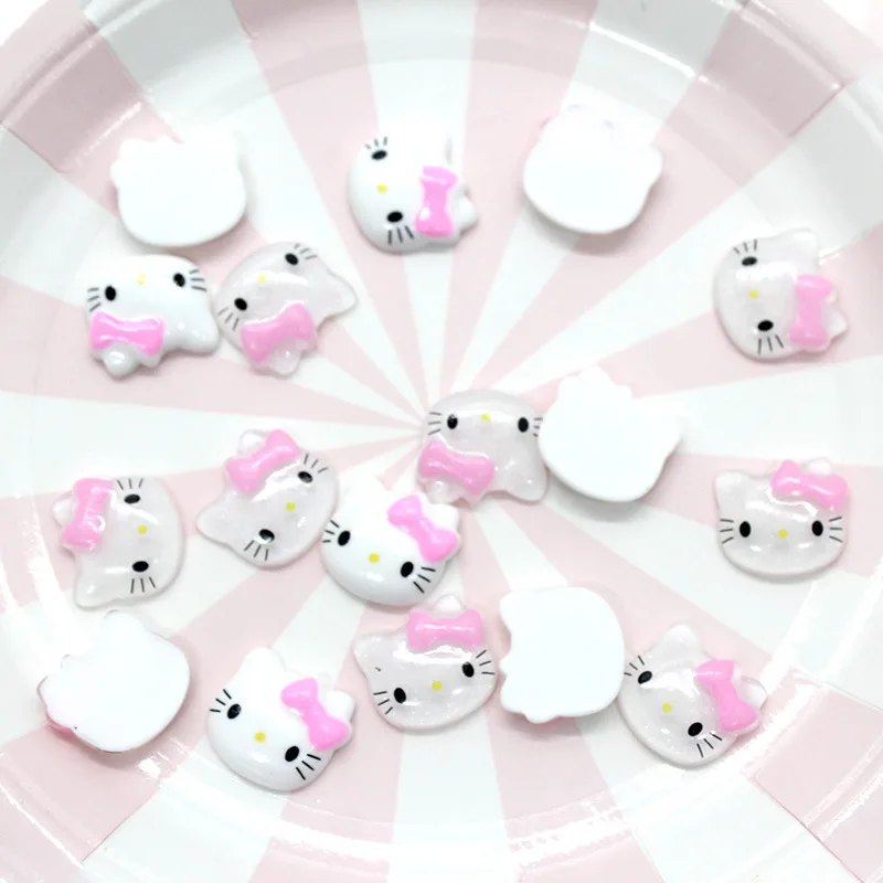 10ps 2 X1.7cm Kitty Cat Decorative Patch Resin Beads Phone Cup DIY Embellishment Craft Hair Ornaments Accessories | Дом и сад