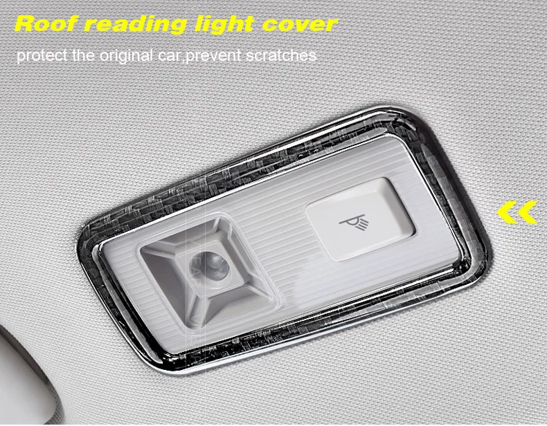Vtear для VW Tiguan mk2, задний светильник для чтения на крышу, рамка, накладка из АБС-углеродного волокна, аксессуары для интерьера