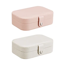 

1Pcs Women Girls Jewelry Box Travel Portable PU Leather Jewelry Storage Box Case Holder Earring Necklace Plate Jewelry Organizer