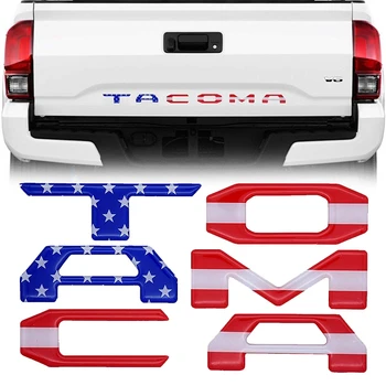 

3D Domed Tailgate Letters Inserts Emblem USA FLAG Fits for Toyota Tacoma 2016-2020 (USA Flag)