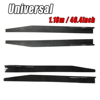 

Carbon Fiber 1 Pair Universal 1.18m / 46.4inch Side Skirts Spoiler Bright Black For BWM Benz Toyota Bumper Winglet Splitters Lip