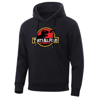 

2020 Spring Popular Dinosaur Men'S Hoodie Funny Animal Sweatshirt Thats All Folks Hip Hop Mens Hoodies Fashion Fleece Sweatshirt
