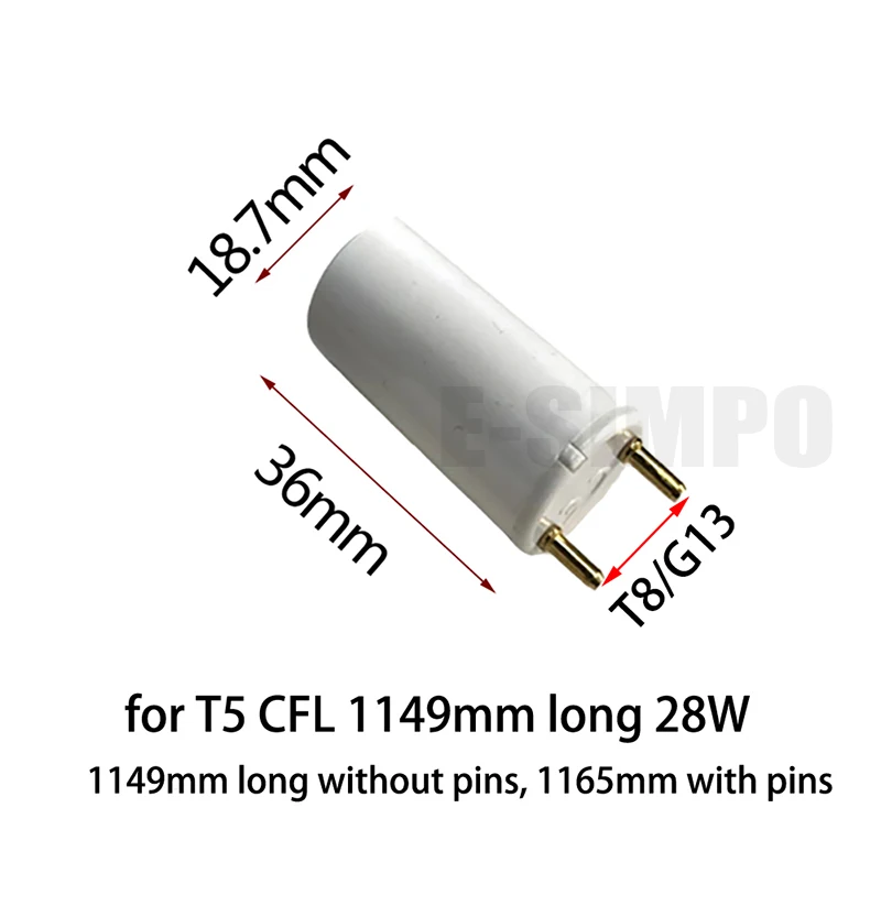 T8 to T5 tube adapter LOGO 800