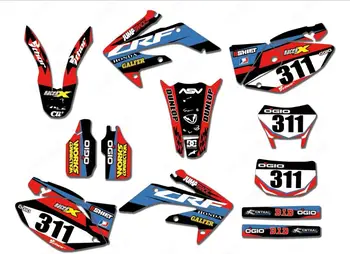 

Full set Sticker Kit Customized Number Graphics & Backgrounds Decals For Honda CRF250X CRF 250X 2004 2005 2006 2007-2012 2013