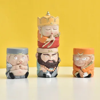 

4Pcs/set China Classic Myth Drama Character Journey to the West Monkey King Monk Tang Sha Monk Car Interior Display Decor R4789