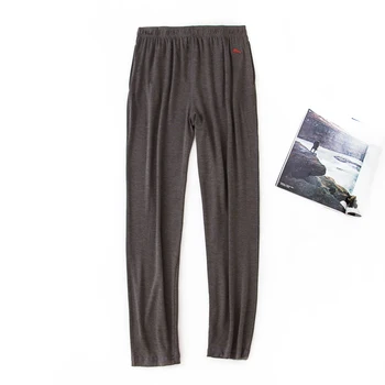 

High Elasticity Casual sleepwear pants men pure color sleep bottoms simple pijamas home trousers sheer mens pants Plus size