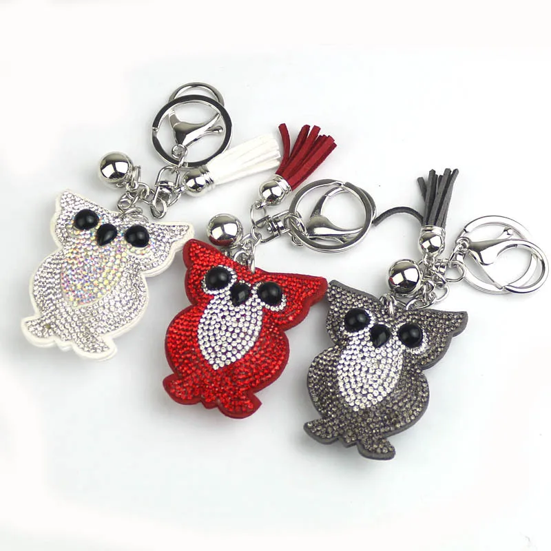 Креативные подарки Милая мультяшная сова брелок для ключей с кисточками скальдинг Горячие сверления план брелок для ключей в форме совы