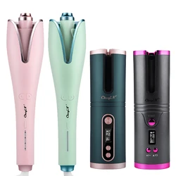 CkeyiN Wireless Automatic Hair Curler Professional Curling Iron Cordless Auto Rotating Waver Wand Portable Ceramic Curly Styler
