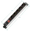 PDU Power Strip Network Cabinet Rack Plug Socket 1U Aluminum Alloy 4 way EU Outlets Overload Protection Switch 2m Extension Cord ► Photo 2/6