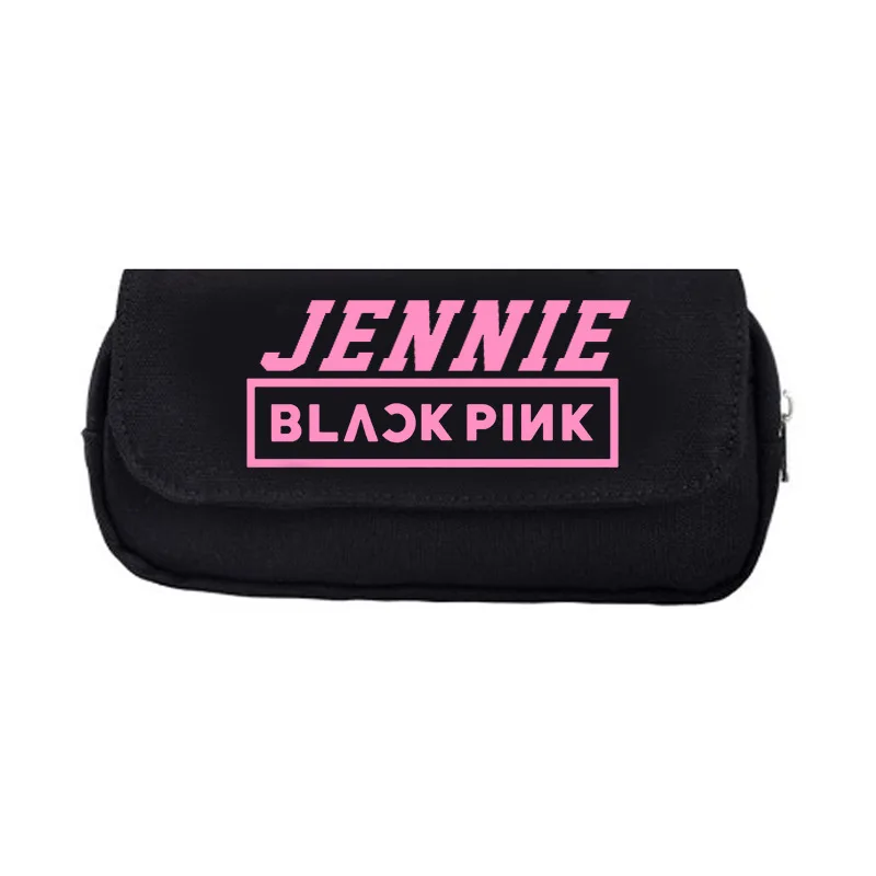 jennie Kpop BLACKPINK двойной Слои мини макияжные пакеты пенал из парусины сумка для хранения школьных канцелярских принадлежностей - Цвет: jennie