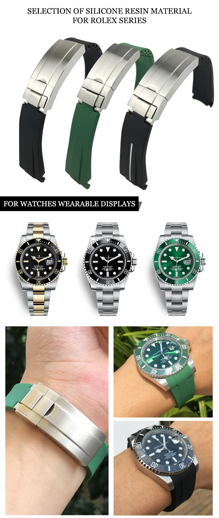 pulseira colorida para Rolex, Daytona, GMT, Submariner,