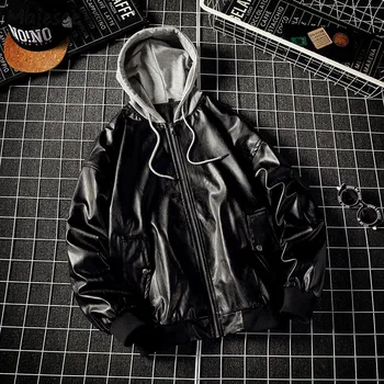 

Jackets Men Long Sleeve Zipper Solid Simple All Match Mens Leather Jacket Korean Style Retro Casual Males Black Coat Comfortable