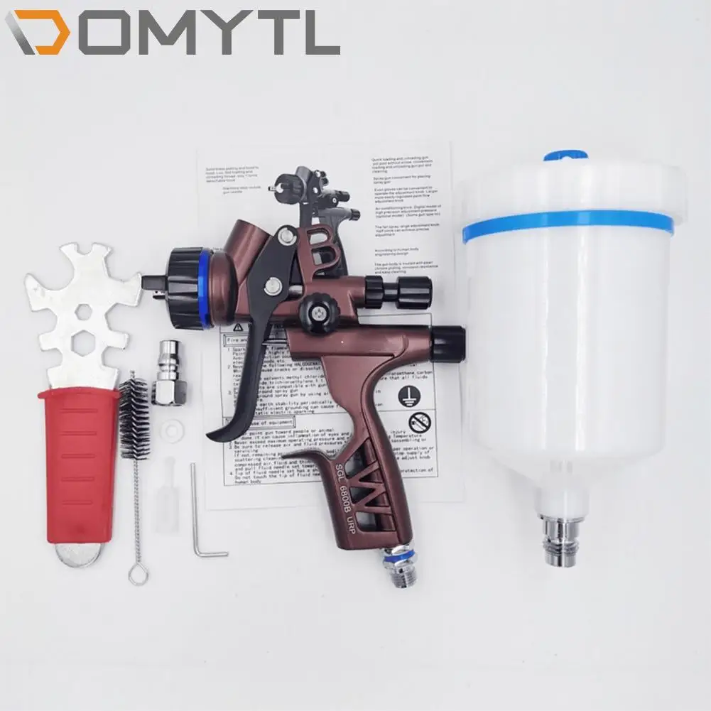 600ml 1.3mm Professional Spray Gun On The Pot 6800-B Car Top Coat High Atomization Mini Metal Paint Pneumatic Tools Set