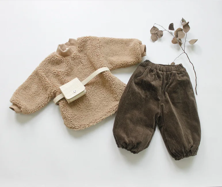 Новинка; зимние мягкие бархатные длинные свитера в Корейском стиле для маленьких девочек; плотные теплые пуловеры для детей; топы; Детские костюмы