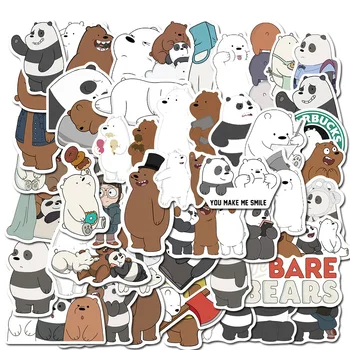 

50pcs Cute cartoon naked bear graffiti stickers luggage laptop waterproof stickers wholesale