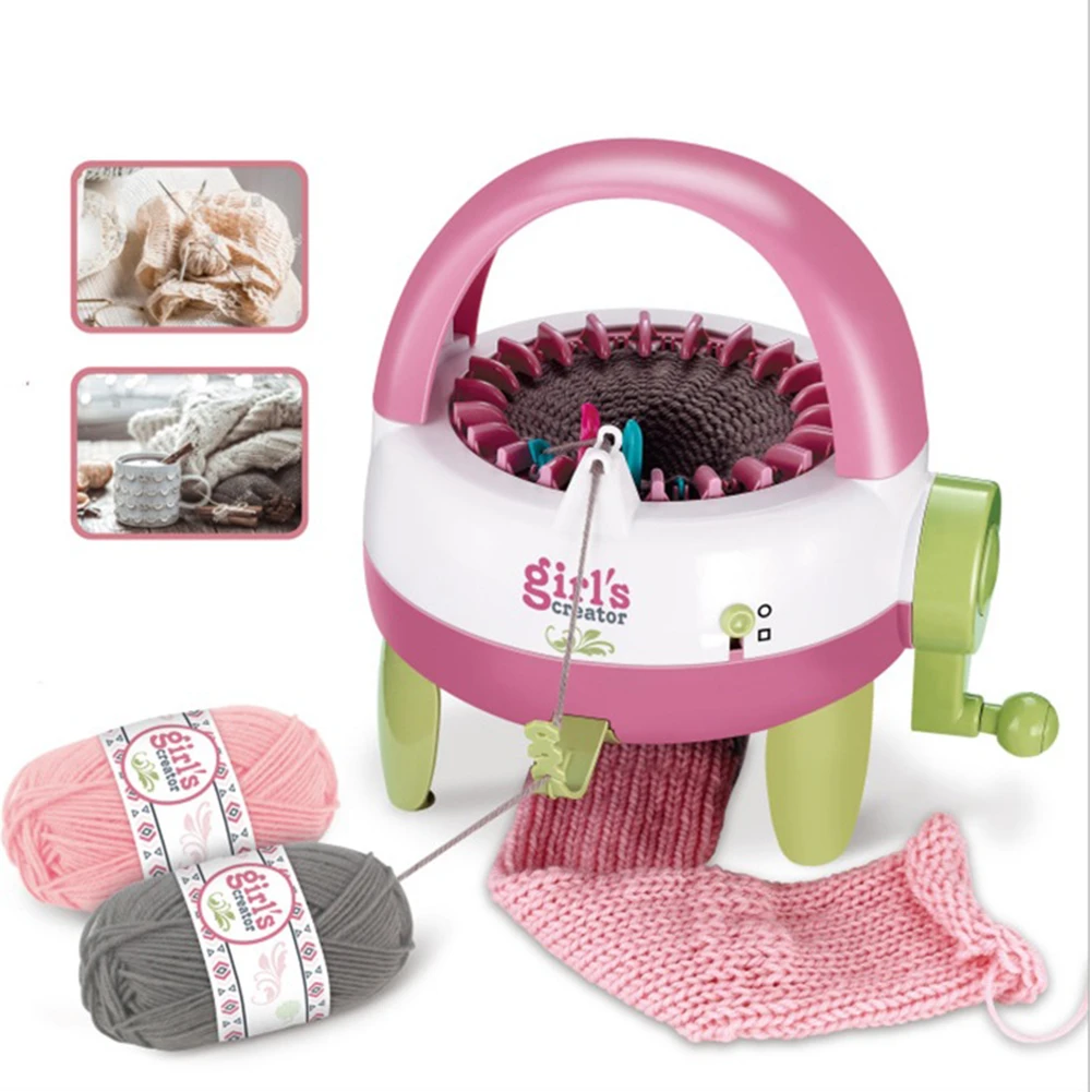 Máquina de tejer de lana hecha a mano para niños, tejido giratorio a mano para coser, suéter, sombrero, bufanda, herramienta, juguetes educativos, 22 agujas|Cuentas juguete| -