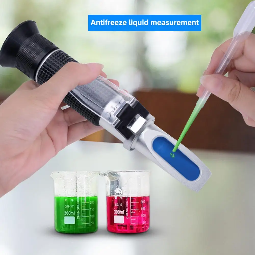 Antifreeze Refractometer Liquid Refractometer Hand Held Refractometer Antifreeze Coolant Tester yieryi Hand Held Tester Tool 4 In 1 Engine Fluid Glycol Antifreeze Freezing Point Car Battery Refractometer Antifreeze Tester