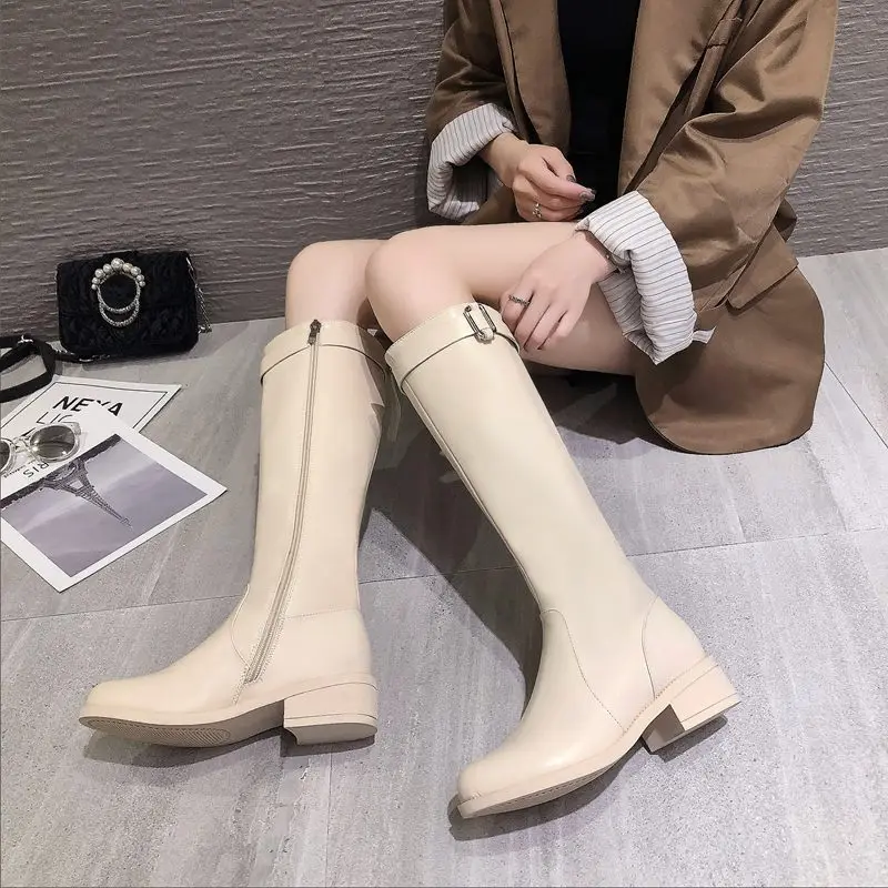 

Shoes Woman Boots Knee High Winter Black Boots Women Boots Sexy Female Autumn Anti-slip Winter Flat Heel Thigh High Boots 2019
