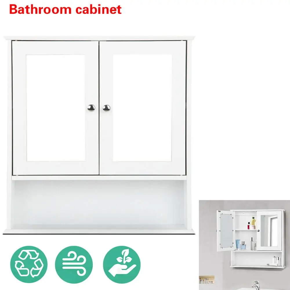 Bathroom cabinet56*13*58cmModern Style Wall Mounted Bathroom Cabinet with Mirror Cosmetic Storage Home Furniture Toilet Cupboard