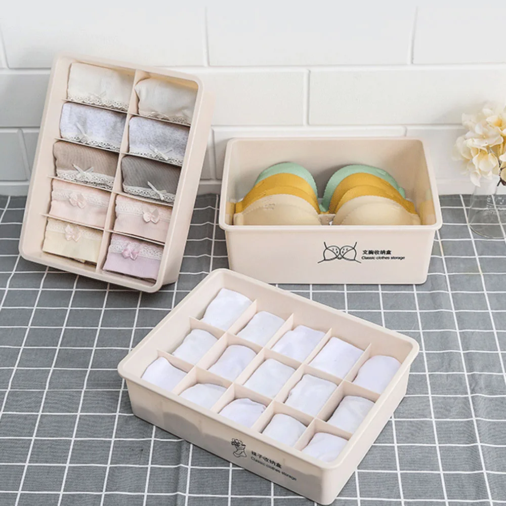 3 шт./компл. пластиковый ящик для хранения нижнего белья носков бюстгальтеров