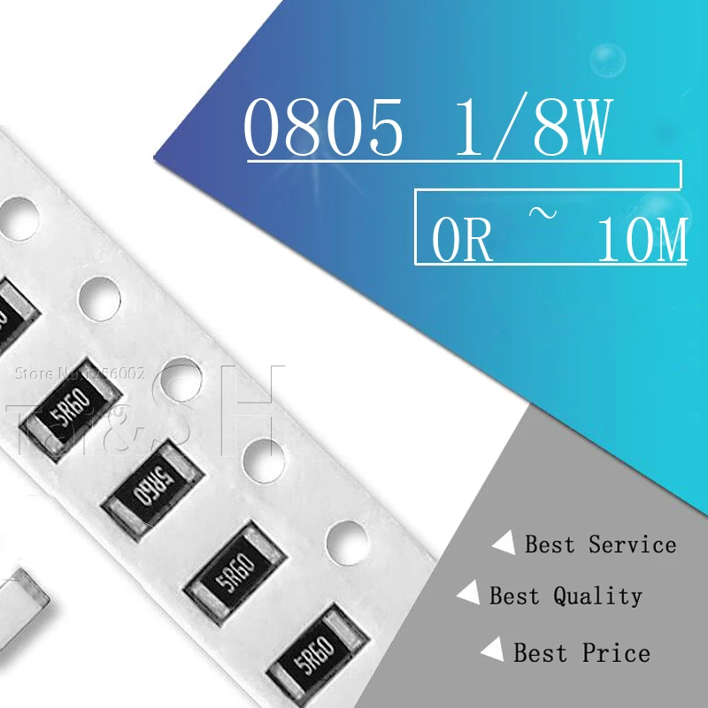 100 шт. 0805 SMD 1/8 Вт 0R ~ 10 м чиповый резистор 0 10R 100R 220R 330R 470R 1K 4 7 K 10K 47K 100K 330 470 Ом |