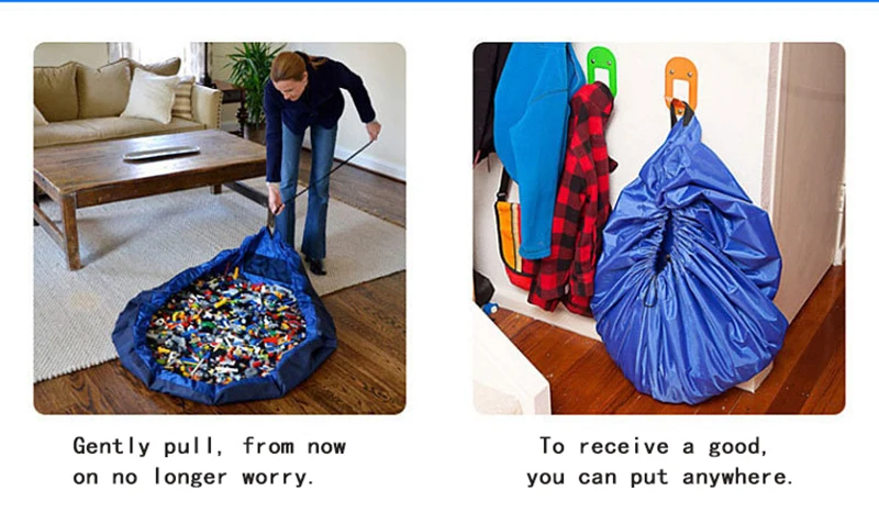 Портативная сумка для хранения детских игрушек, большие строительные блоки, детский игровой коврик, быстроприемные игрушки, складная и сумка для организации
