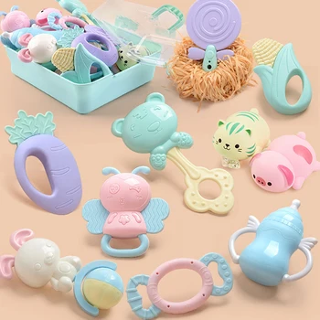 

10Pcs Baby Teether Music Hand Rattles Toys Shake Bed Bell Newborns Plastic Animal Educational Toys 0-12 Months