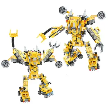 

8-In-1 Engineering Car Fight Insert 52 Variable Building Blocks Construction Vehicle Children's Educational Assembled DIY Toy