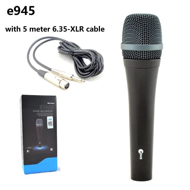 Free shipping, e945 wired dynamic cardioid professional vocal microphone,karaoke microphone, sennheisertype vocal microphone 