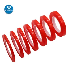 Двусторонняя клейкая лента 2 мм/4 мм/6 мм/8 мм/10 мм* 25 м акриловая ПЭТ красная пленка прозрачная клейкая пленка для ремонта экрана инструменты для открывания